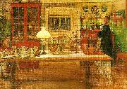Carl Larsson till en liten vira oil painting on canvas